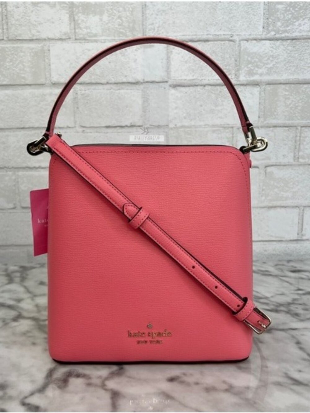 Kate Spade Darcy Bucket Bag Crossbody In Pink Peach Nectar